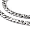 201 Stainless Steel Cuban Link Chain Necklace with 304 Stainless Steel Clasps for Men Women NJEW-M194-01C-P-2