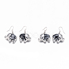Natural Snowflake Obsidian Dangle Earrings EJEW-K080-B03-1