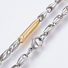 Men's 304 Stainless Steel Bar Link Chain Necklaces NJEW-P218-03B-2