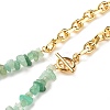 Natural Green Aventurine Chip Beads Jewelry Set SJEW-JS01223-07-6