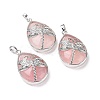 Natural Rose Quartz Pendants G-G900-01P-04-1