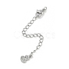 Brass Micro Pave Cubic Zirconia Ends with Chains KK-U043-05P-1