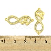 Rack Plating Brass Micro Pave Clear Cubic Zirconia Infinity with Tower Links KK-B091-48G-01-3