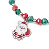 Christmas Tree & Santa Claus & Christmas Wreath Alloy Enamel Charm Bracelets BJEW-TA00507-3