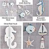 Mediterranean Style Composite Wood Wall Hooks AJEW-FH0001-05-4