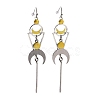 Alloy Geometry with Moon Dangle Earrings EJEW-B015-05-1