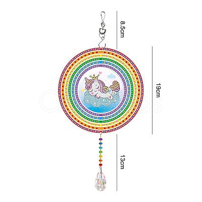 DIY Plastic Sun Catcher Hanging Sign Diamond Painting Kit DIAM-PW0001-112E-1