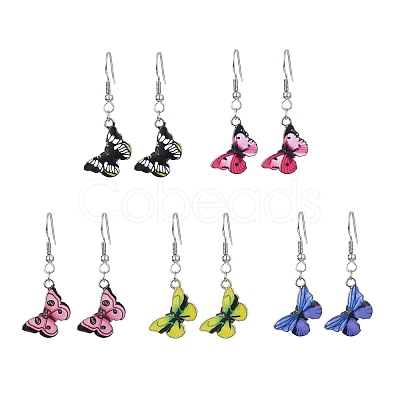 Alloy Enamel Dangle Earrings EJEW-JE05450-1