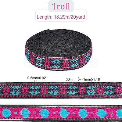 Ethnic Style Polyester Ribbons OCOR-WH0074-29-1