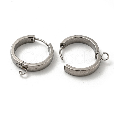 Tarnish Resistant 201 Stainless Steel Huggie Hoop Earrings Findings STAS-A167-01V-P-1