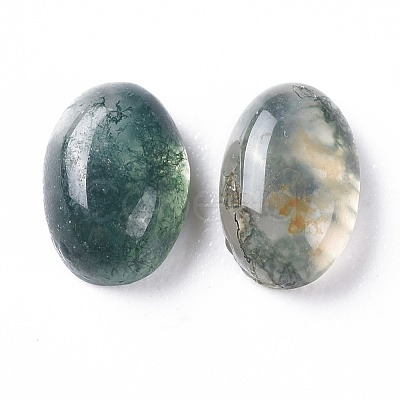 Natural Moss Agate Cabochons G-F697-E01-1