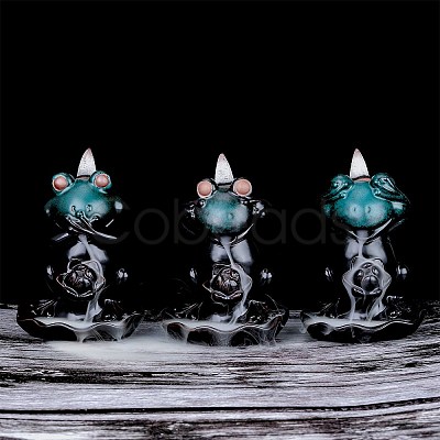 Ceramic Decorations Lotus Frog Flowback Incense Stove Ceramic Incense Stove Decorations Gift JX843A-1