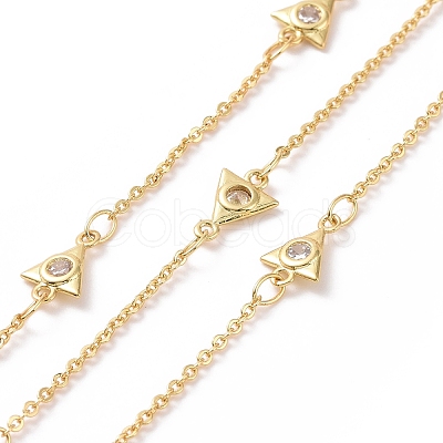 Clear Cubic Zirconia Triangle Link Chains CHC-SZ0001-59-1