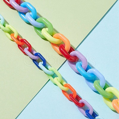 Handmade Opaque Acrylic Cable Chains AJEW-JB01034-1