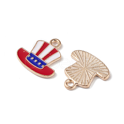 American Flag Style Alloy Enamel Pendants ENAM-K067-33-1