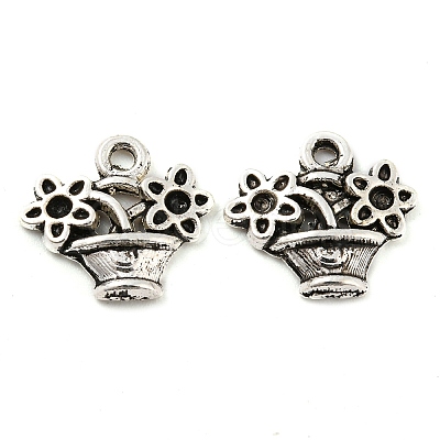 Tibetan Style Alloy Pendant Rhinestone Settings FIND-G065-18AS-1