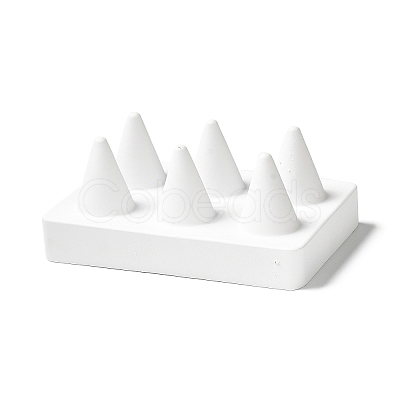 Rectangle Resin Ring Display Stands with 6 Cones Holder ODIS-A012-02-1