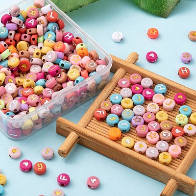 5 Style Opaque Mixed Color Acrylic Beads MACR-FS0001-13-1