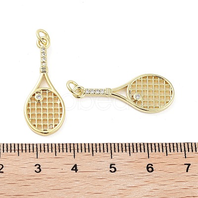 Rack Plating Brass Micro Pave Clear Cubic Zirconia Pendants KK-H474-01G-1