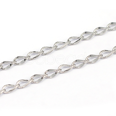 Tarnish Resistant 304 Stainless Steel Curb Chains CHS-L001-56-0.5mm-1