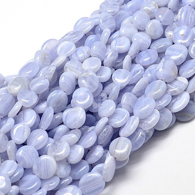 Natural Blue Lace Agate Gemstone Nuggets Bead Strands G-J336-22-1