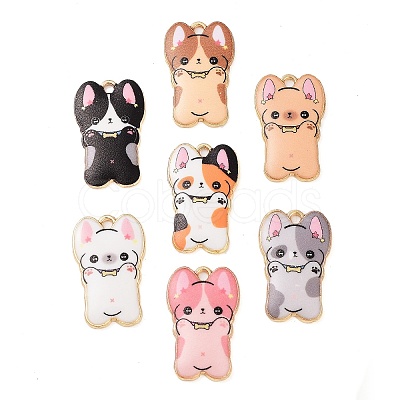 Rack Plating Alloy Enamel Pendants FIND-Q099-10G-1