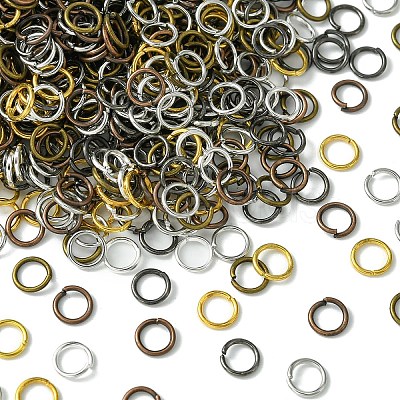 1200Pcs 6 Colors Iron Open Jump Rings IFIN-YW0003-04-1