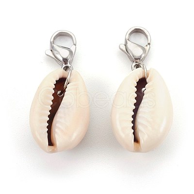 Cowrie Shell Pendant Decorations HJEW-JM00340-1