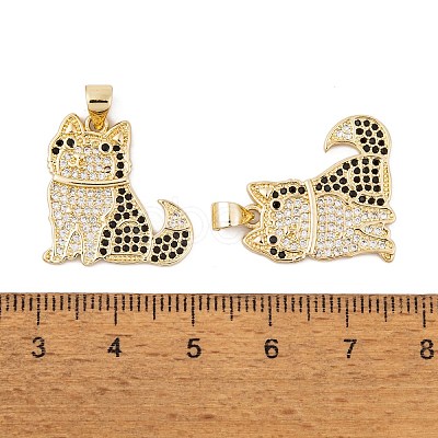 Brass Micro Pave Cubic Zirconia Pendants KK-E108-41G-1