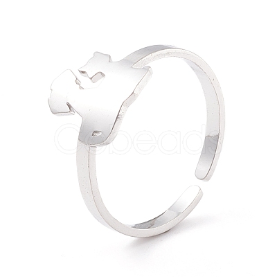 Non-Tarnish Kittens and Puppies 304 Stainless Steel Cuff Ring for Women RJEW-B035-09P-1