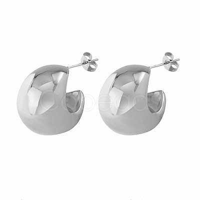 Non-Tarnish 304 Stainless Steel Stud Earrings for Women IL8099-2-1