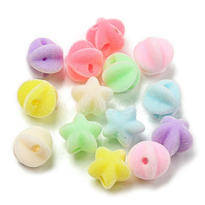 Flocky Acrylic Beads FIND-L014-01-1