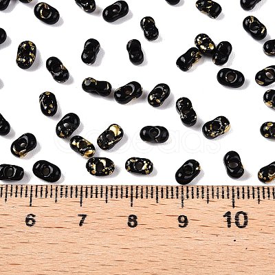 Picasso Spray Painted Glass Seed Beads SEED-T006-04-40-1