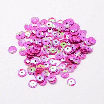 Plastic Paillette Beads X-PVC-A002-4mm-02-1