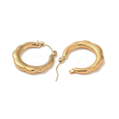 Flower 201 Stainless Steel Half Hoop Earrings for Women EJEW-G385-11G-1