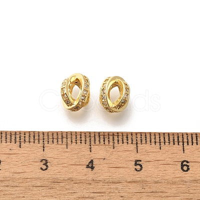 Brass Micro Pave Clear Cubic Zirconia Beads KK-L225-011G-1