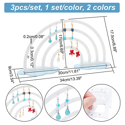 Nbeads 2 Sets 2 Colors Rainbow Acrylic Earring Display Stands EDIS-NB0001-08-1