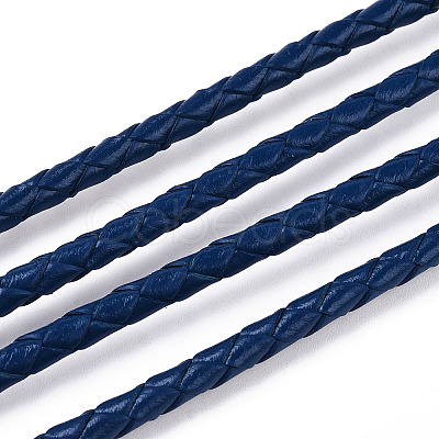 Braided Cowhide Leather Cord NWIR-N005-01M-4mm-1