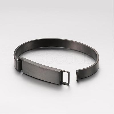 304 Stainless Steel ID Bangles BJEW-K105-01MB-1