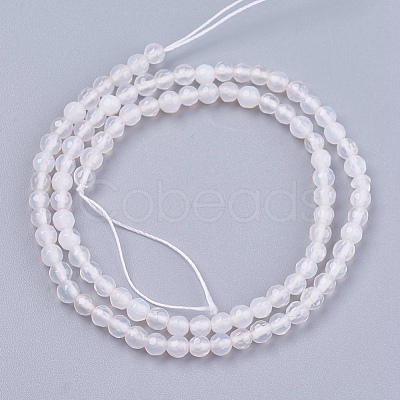 Natural Agate Round Beads Strand G-L084-4mm-14-1