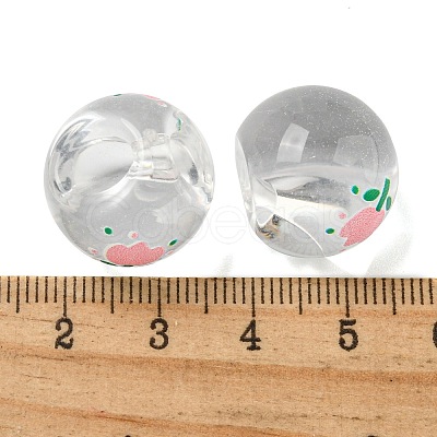 Transparent Printed Acrylic Beads OACR-H124-08-1