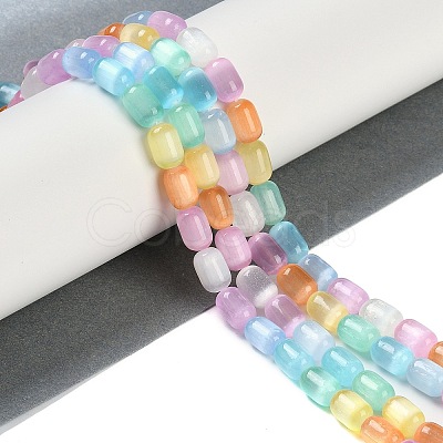 Rainbow Color Natural Selenite Beads Strands G-F750-M02-02-1