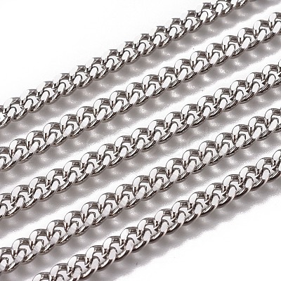 Non-Tarnish 3.28 Feet Handmade 304 Stainless Steel Curb Chains X-STAS-F229-06D-P-1