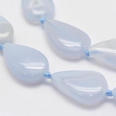 Natural Blue Lace Agate Beads Strands G-G695-01-1