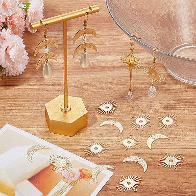 Beebeecraft 40Pcs 2 Styles Brass Connector Charms KK-BBC0005-50-1