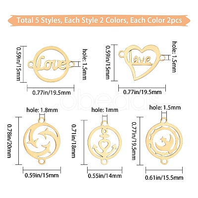 SUNNYCLUE 201 Stainless Steel Links Connectors STAS-SC0002-05-1