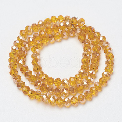 Electroplate Glass Beads Strands EGLA-A034-T1mm-K18-1