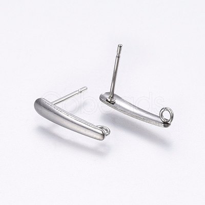 Non-Tarnish 201 Stainless Steel Stud Earring Findings X-STAS-I095-06P-1