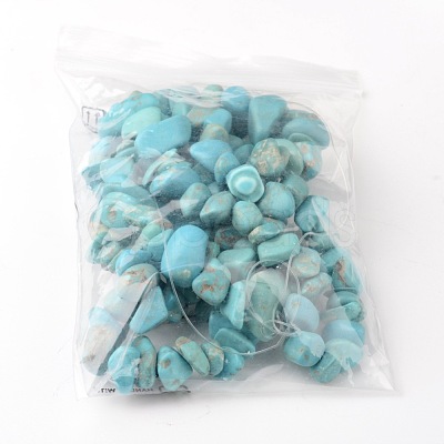 Dyed Natural Green Turquoise Stone Bead Strands X-G-R192-B23-1