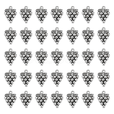 SUNNYCLUE 100Pcs Grape Tibetan Style Alloy Pendants TIBEP-SC0002-47-1